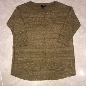 Gold Holiday Sparkly Women’s Large Sweater